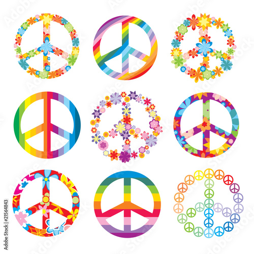 set of peace symbols