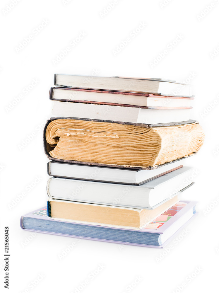 stack of books on the white stack of books on the white