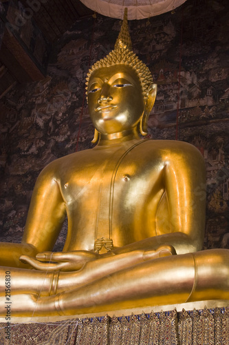 Buddha image in a temple in Bangkok  Thailand.