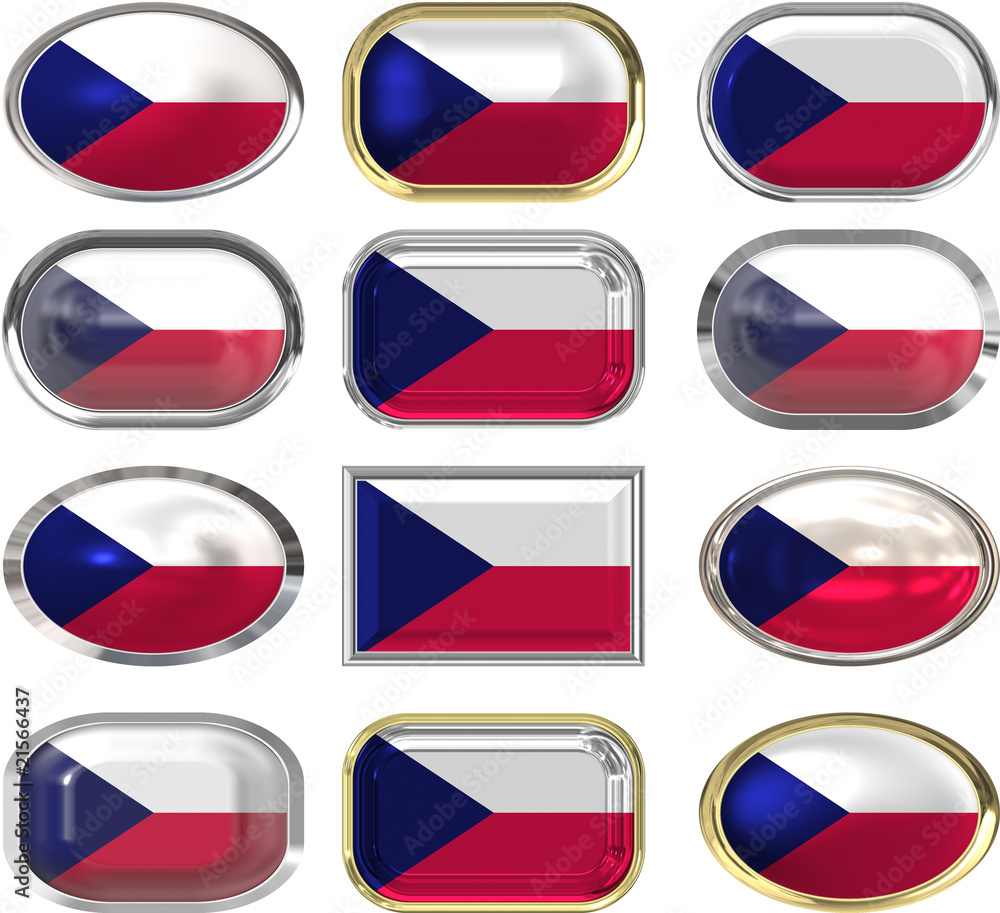 twelve buttons of the Flag of Czech Repulic twelve buttons of the Flag of Czech Repulic