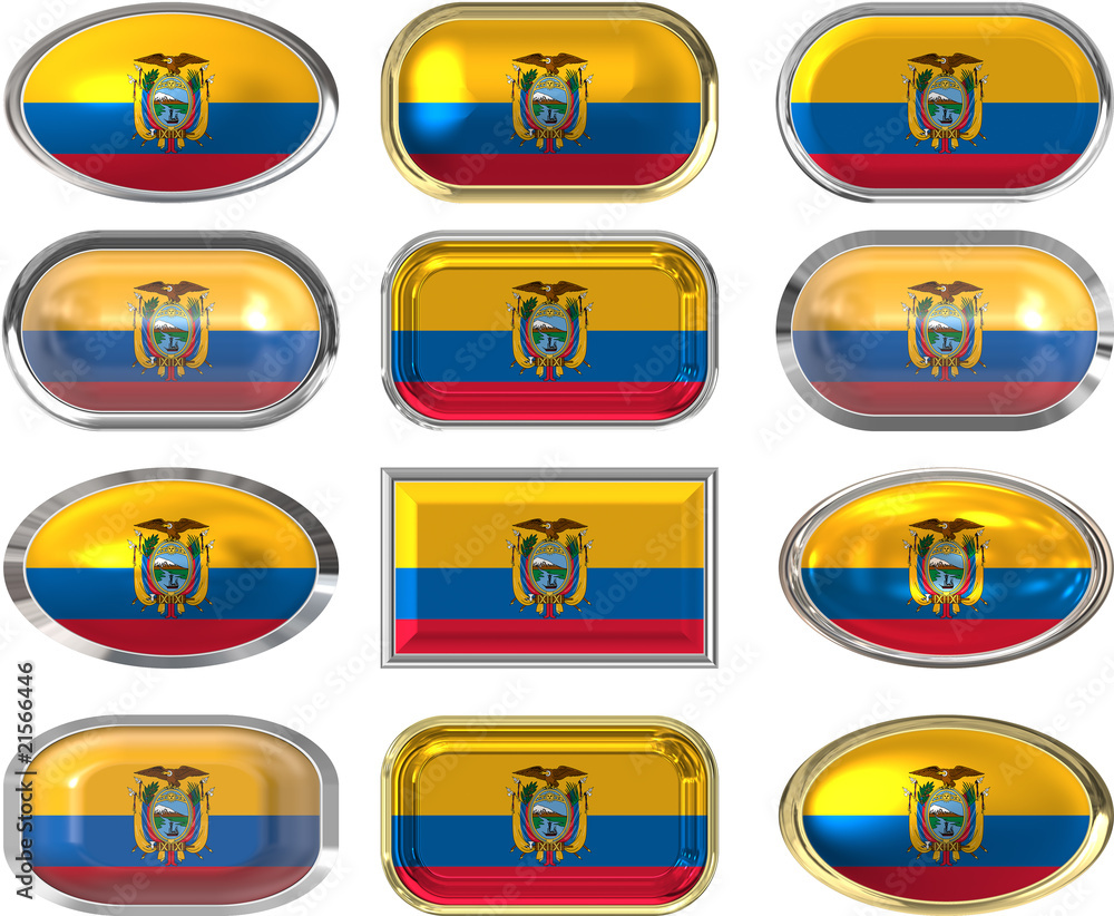 twelve buttons of the Flag of Ecuador