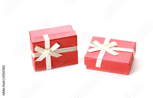 Two terracotta fancy box on white background