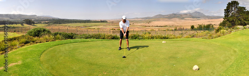 Golf Abschlag Panorama Tee
