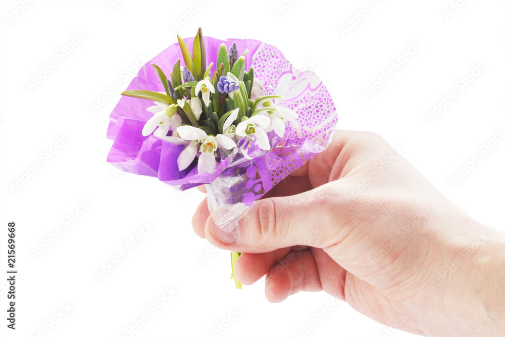 bouquet in hand