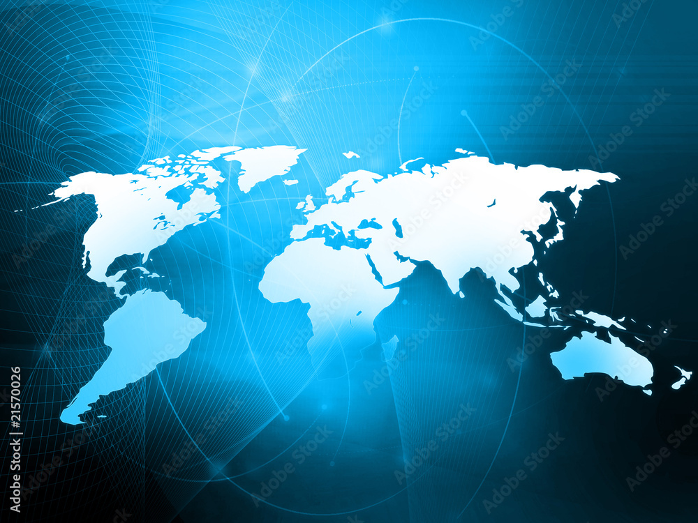 Fototapeta premium world map technology style