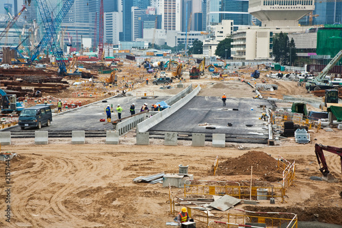 roadmaking in Hong Kong center in Victoria photo