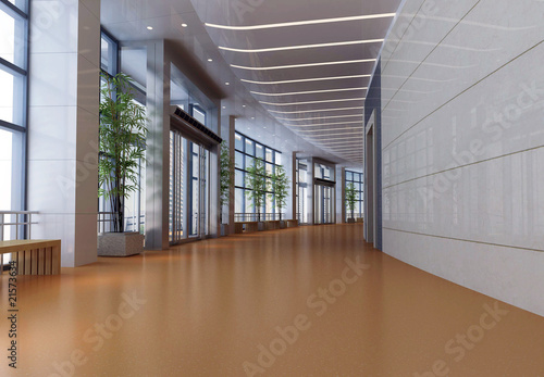 3d futuristic corridor  hall