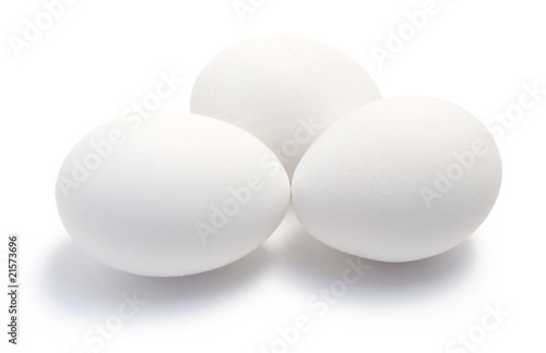 Three white eggs