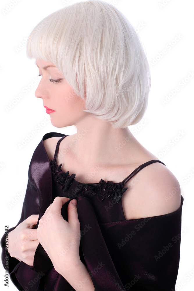Fototapeta premium 20s lovely girl isolated on white