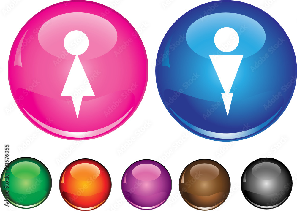 Vector icons with man and woman silhouette Vector icons with man and woman silhouette