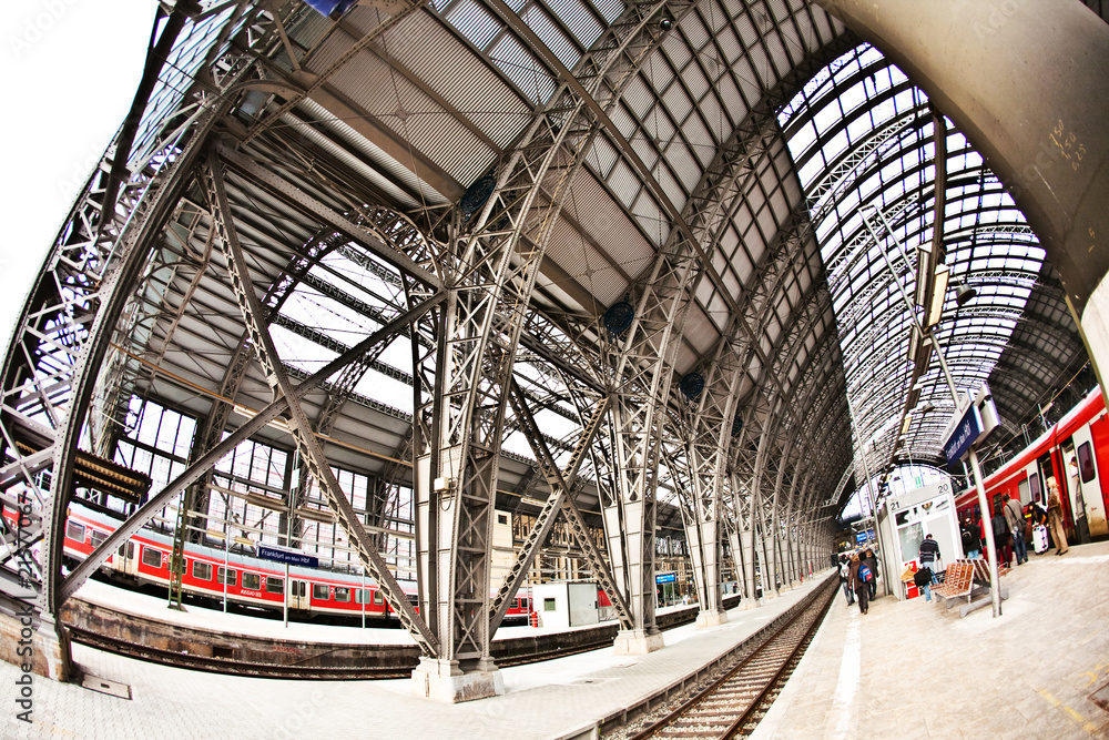 Fototapeta premium station with incoming train