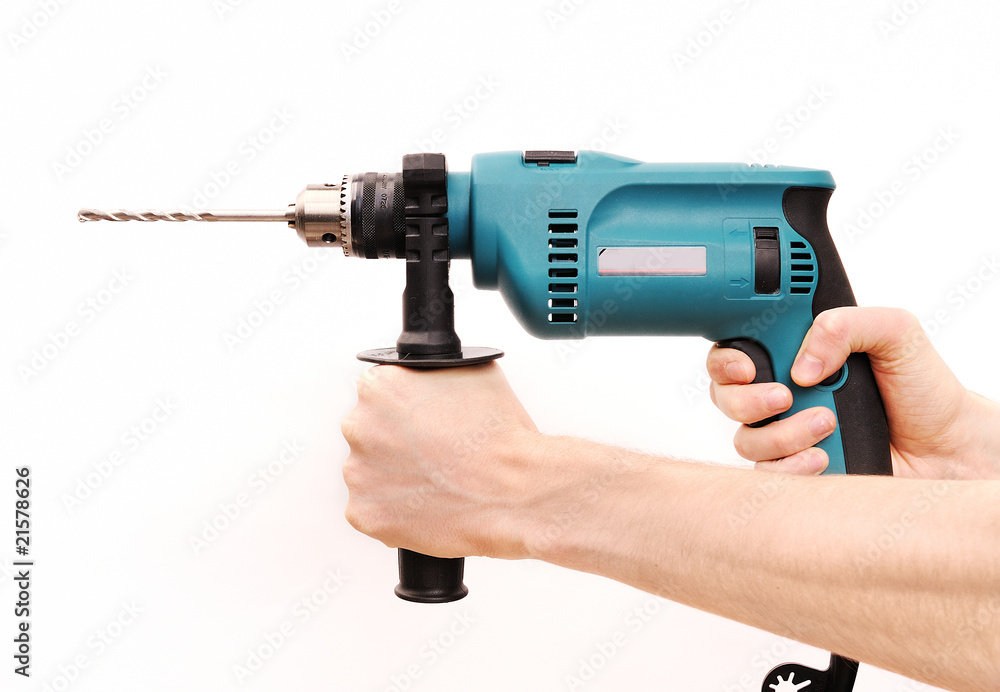 drill in man hands drill in man hands