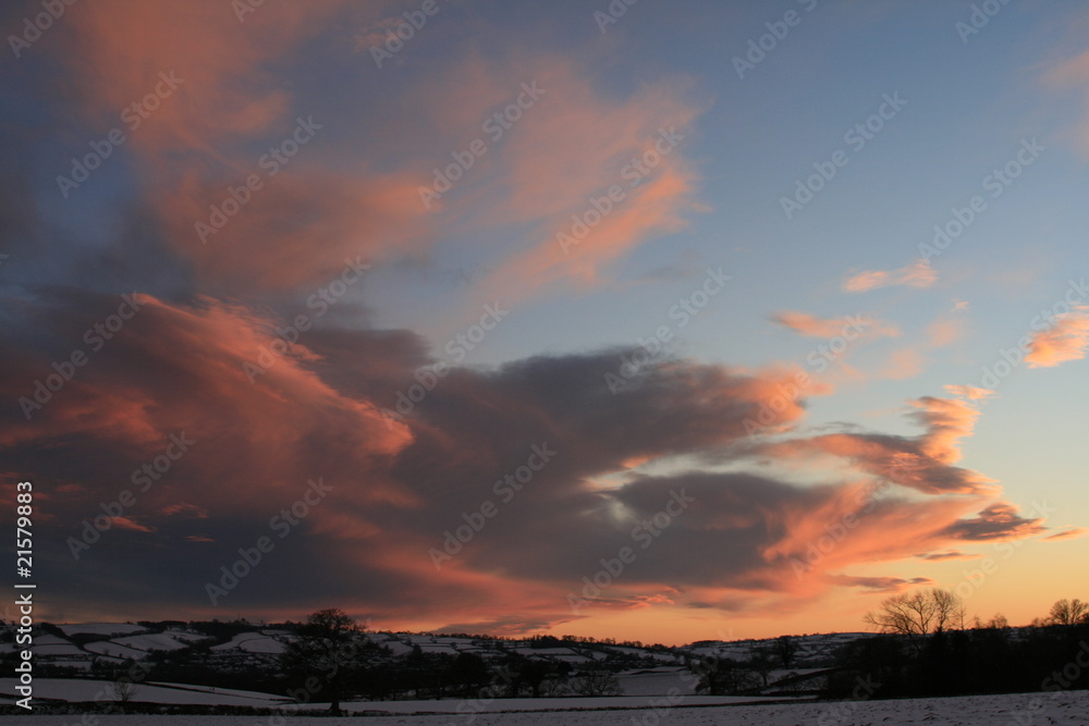 Devon Sunset Winter Sky