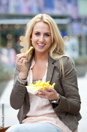 Eating fries photo