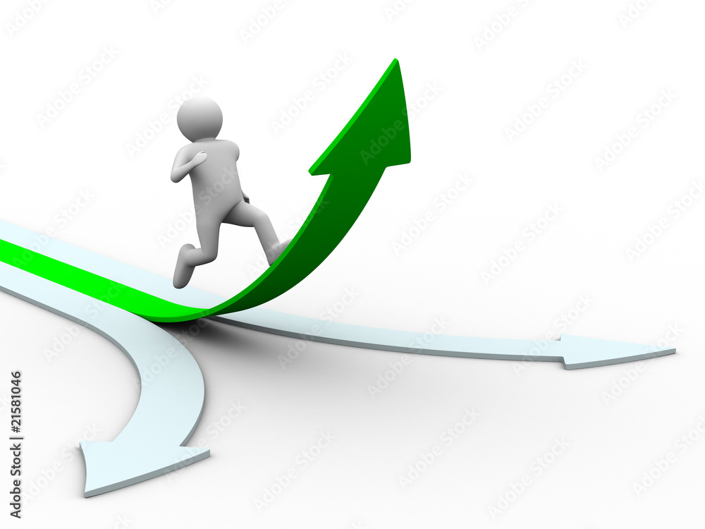 Movement direction to success. Isolated 3D image Movement direction to success. Isolated 3D image