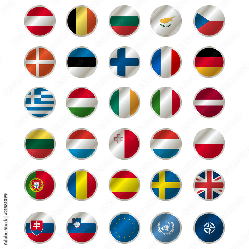 All Flags of The Member states of the EU , EU flag. UN and N.A.T All Flags of The Member states of the EU , EU flag. UN and N.A.T