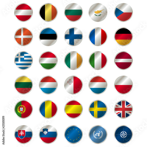 All Flags of The Member states of the EU , EU flag. UN and N.A.T © th12