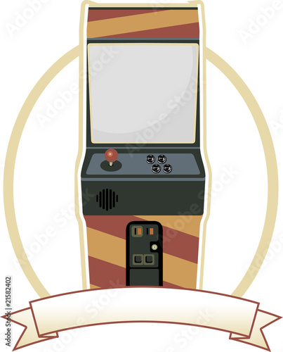 Video Arcade Cabinet Oval Badge