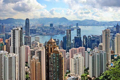 China, Hong Kong cityscape from the Peak