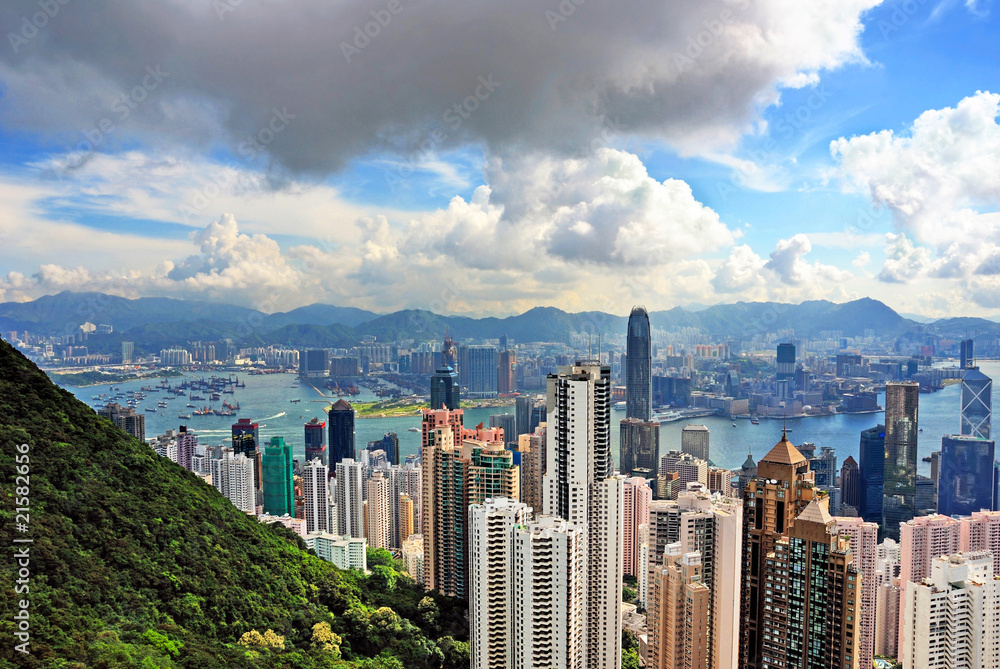 Fototapeta premium China, Hong Kong cityscape from the Peak