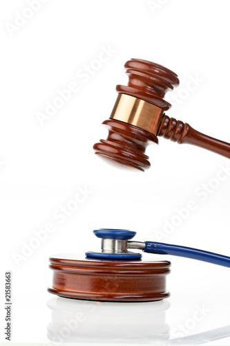 Stethoscope and Judge Hammer photo