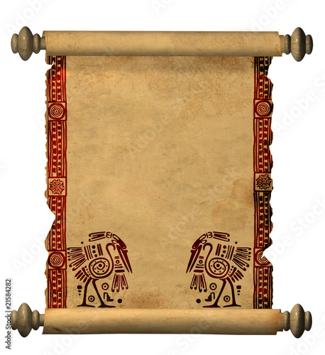 3d scroll of old parchment