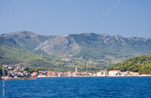 View from the sea at the resort Jelsa, Croatia