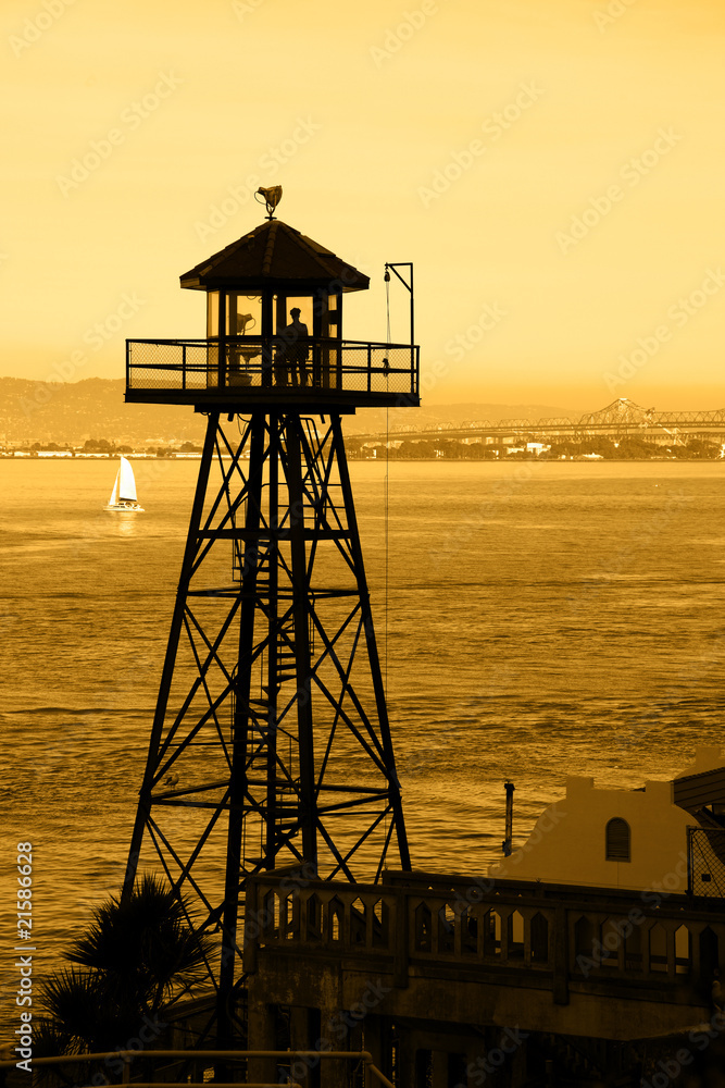Alcatraz Guard Tower Silhouette Alcatraz Guard Tower Silhouette
