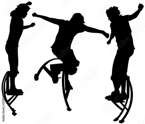 teenagers having fun with new hoping equipment