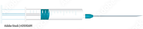 Medical syringe for advertising, vector illustration