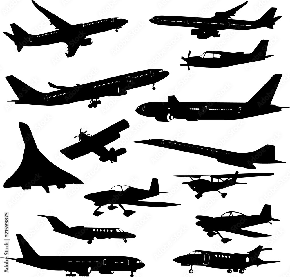 airplane collection 2 - vector