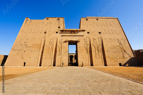Horus temple in Edfu, Egypt photo