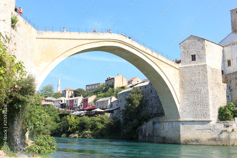 Famous Mostar Bridge Stari Most in Bosnia (World Heritage List)