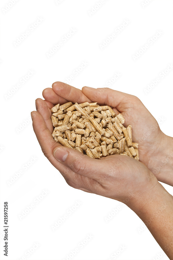Hände voll Pellets - erneuerbare Energie Hände voll Pellets - erneuerbare Energie