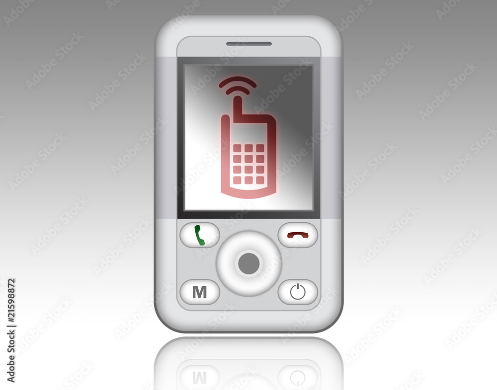 Mobile Device with cell phone logo on screen Mobile Device with cell phone logo on screen