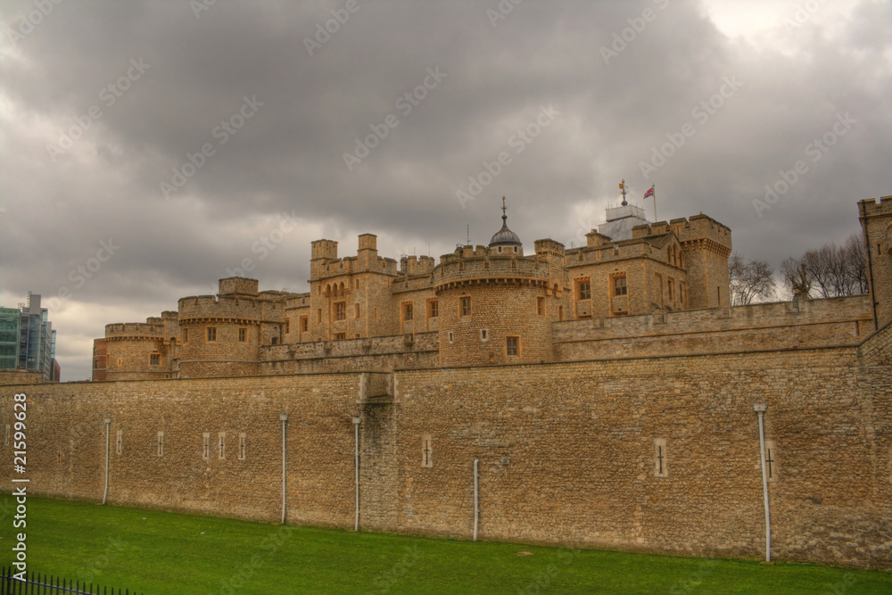 HDR photo of Tower of London on a cloudy day HDR photo of Tower of London on a cloudy day