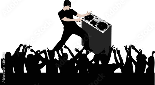 vector disc jokey composition..