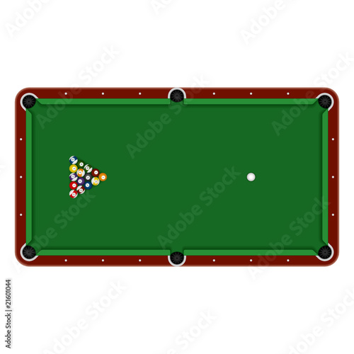 Pool table. Detailed vector.