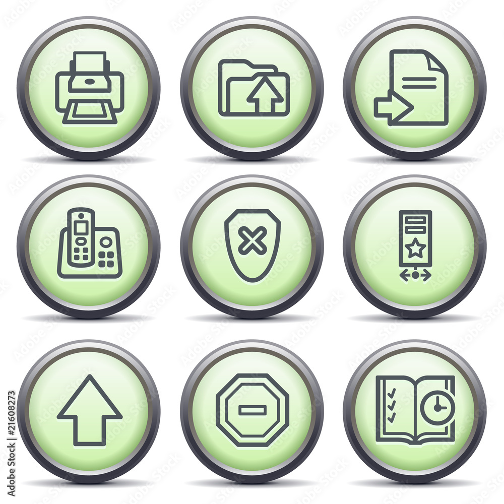 Icons with green buttons 4 Icons with green buttons 4