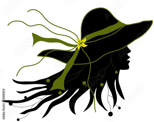 Perfil de mujer con sombrero 2