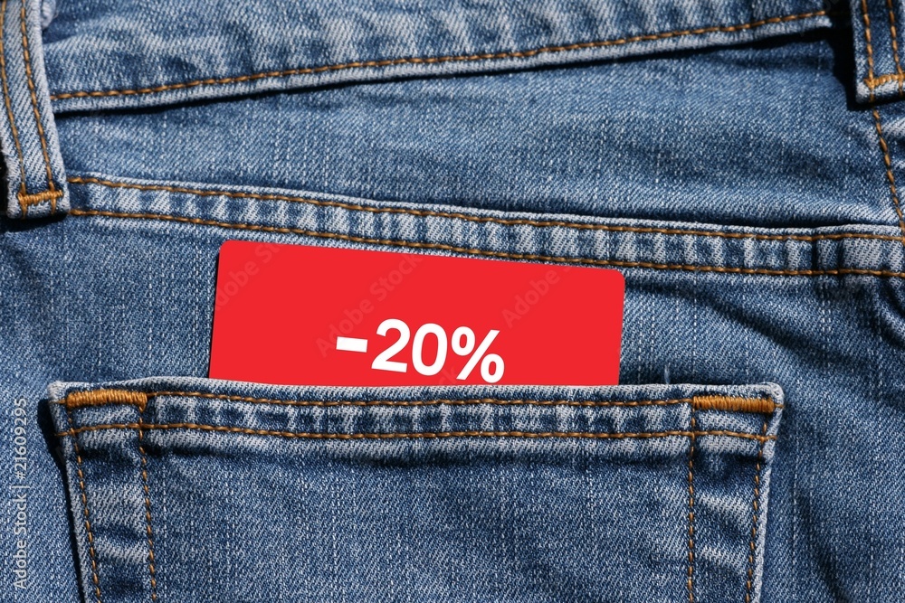 20%,20%,soldes,solde ,pantalon,vêtement,jeans Stock Photo | Adobe Stock