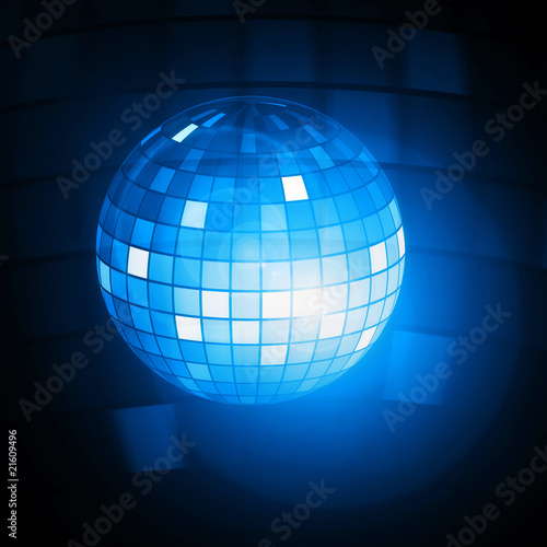 blue disco ball illustration © Tamara Kulikova