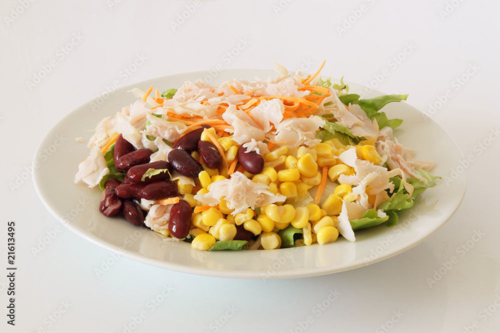Großer Salat mit Putenfleisch Großer Salat mit Putenfleisch