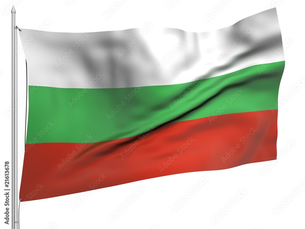Flying Flag of Bulgaria - All Countries