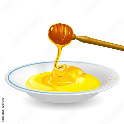 honey on saucer