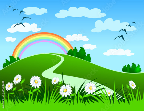 Paesaggio con arcobaleno