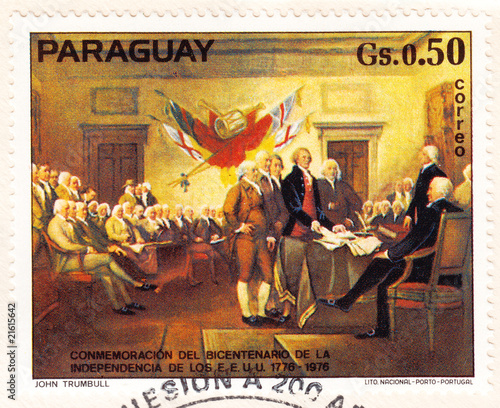 Tela stamp shows American revolution