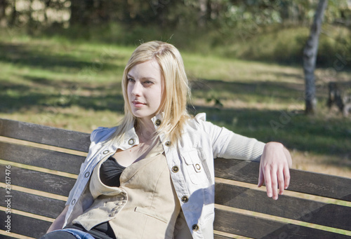 young woman on a park bench 2