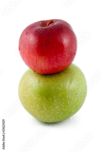 Two apples isolated on the white background