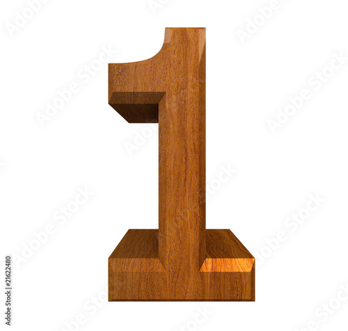 3d number 1 in wood photo